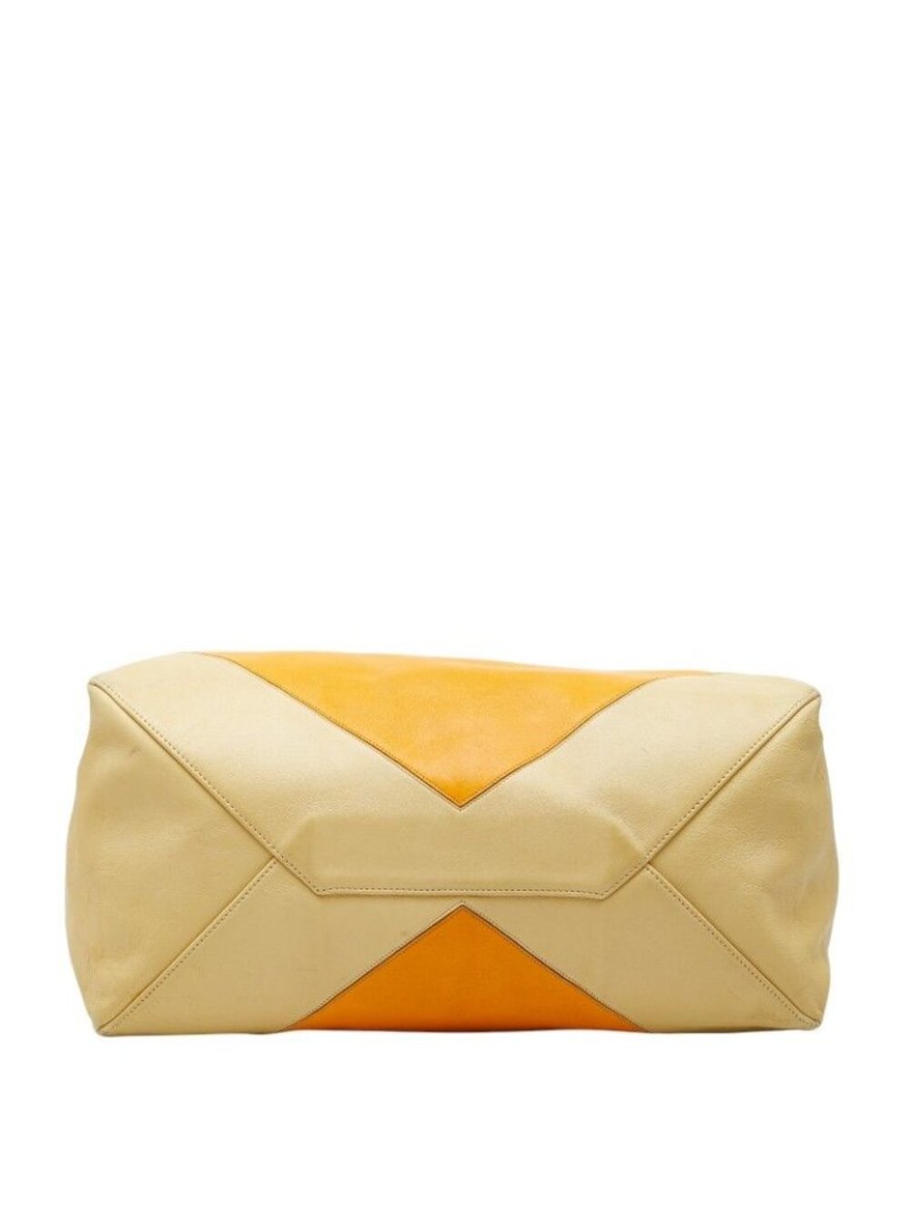 Celine Horizontal Cabas Shoulder Bag Tote Yellow Beige Leather - Picture 3 of 10